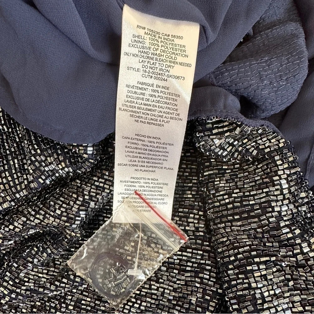Joie Beaded Skirt in Midnight Blue - Size 12 - NWT - Picture 8 of 10